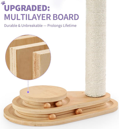 Made4Pets Kitten Toy Scratching Post for Indoor Cats with Ball Track | Interactive Cat Scratching Post with Natural Sisal Rope, Rolling Ball Track and Durable Plywood Base, Modern Home Décor6