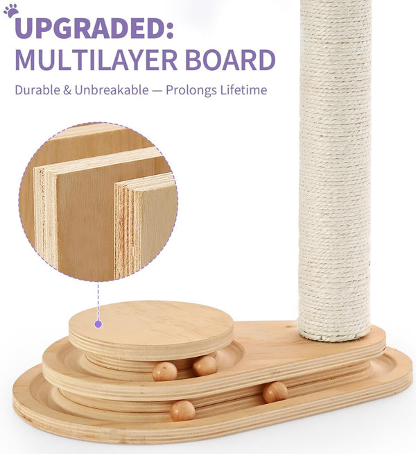 Made4Pets Kitten Toy Scratching Post for Indoor Cats with Ball Track | Interactive Cat Scratching Post with Natural Sisal Rope, Rolling Ball Track and Durable Plywood Base, Modern Home Décor6