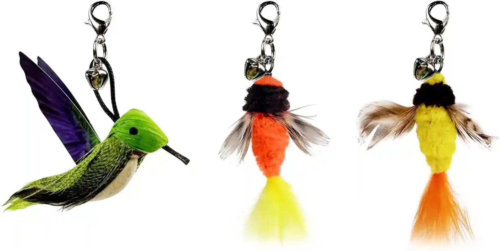 ttcat-3-pack-grasshopper-cat-wand-refills-realistic-green-insect-natural-feather-detachable-replacement-toy-with-bell-universal-lobster-clip-on-cat-teaser-attachments