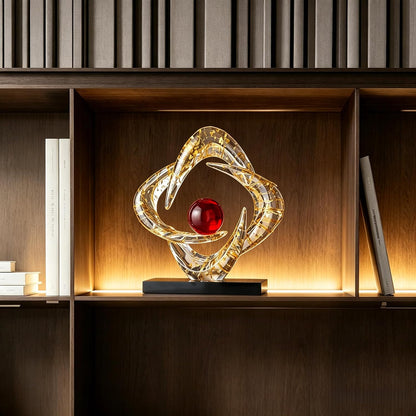 Modern Sculptures Living Room Shelf Decor Home Décor Accents | Gold Abstract Art Accessories Decoration for Coffee Table Entryway Console Office Desk Nightstand Shelves Housewarming Gift5
