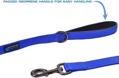 Max and Neo Double Handle Traffic Dog Leash - Reflective, Donates to Dog Rescue (Black, 6 FT)6