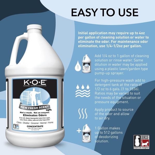 Odorcide K.O.E. Fresh Scent Odor Eliminator Concentrate – for Strong Odor on Cages, Floor, & More – Non-Enzymatic for Home & Dog Kennel – Home & Pet Supplies (1 Gal)2