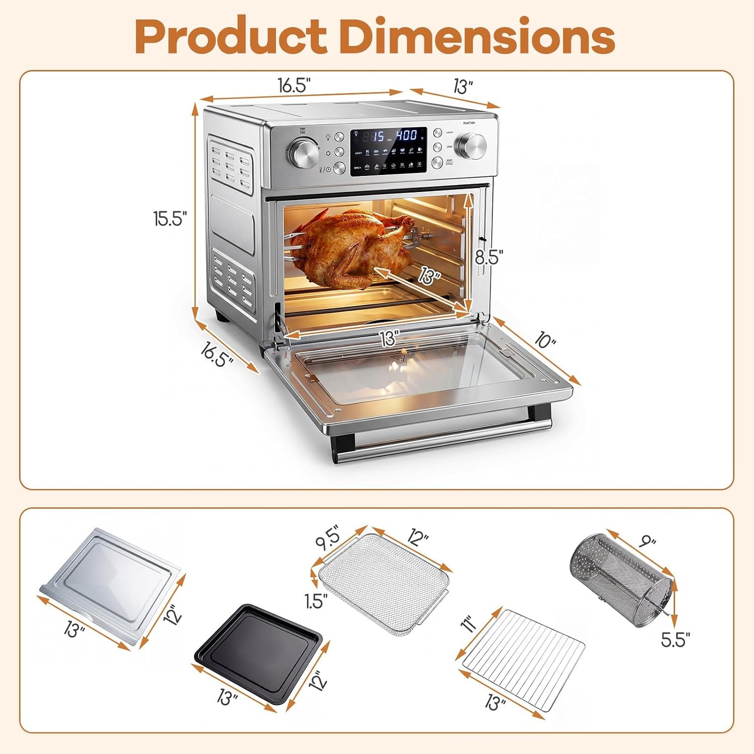 14-in-1-air-fryer-toaster-oven-combo-countertop-convection-oven-1700w-stainless-steel-bake-rotisserie-dehydrate-defrost-functions-26-qt-large-capacity-60-minute-timer-accessories