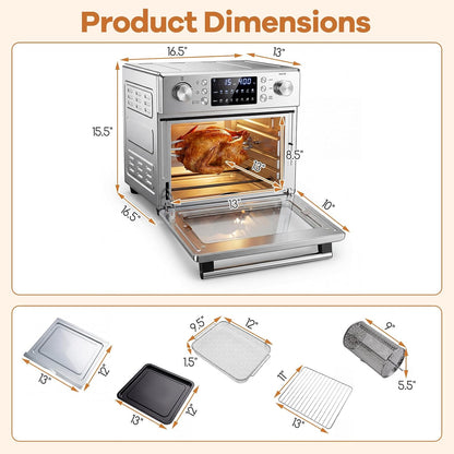 14-In-1 Air Fryer Toaster Oven Combo, Countertop Convection Oven | 1700W, Stainless Steel, Bake, Rotisserie, Dehydrate & Defrost Functions, 26 QT Large Capacity, 60-Minute Timer & Accessories7