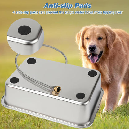 YUEPET 3 Gallon Automatic Dog Water Bowl Dispenser for Large Dogs Outdoor | Auto Fill Dog Water Bowl Dispenser, Stainless Steel Auto Dog Waterer with Float Valve, Extra Large for Dogs, Pets & Animals3