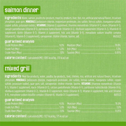 Purina Friskies Wet Cat Food Pate Variety Pack Salmon Dinner, Turkey and Giblets Dinner and Mixed Grill - (2 Packs of 12) 5.5 Oz. Cans8