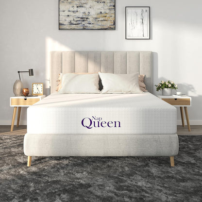 8 Inch Queen Size Mattress, Bamboo Charcoal Memory Foam Mattress, Bed in a Box, White1