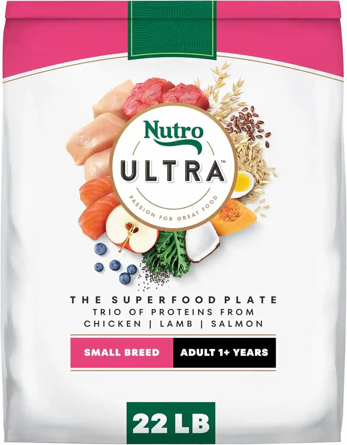 nutro-ultra-small-breed-adult-dry-dog-food-chicken-lamb-salmon-22-lb-high-protein-trio-non-gmo-no-corn-wheat-soy-14-superfoods-blend-omega-3-6-fatty-acids-essential-antioxidants