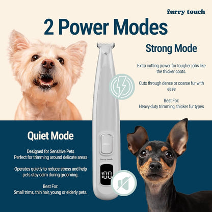 Dog Paw Trimmer - Electric Cordless Pet Clippers for Dogs & Cats - Quiet Dual-Speed Groomer with Pet-Safe Blade for Feet, Ears, Face - USB-C Rechargeable - with Travel Bag, Comb & Brush3