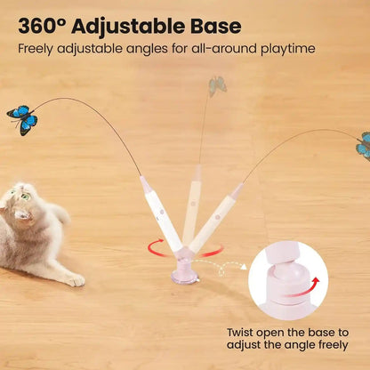 Potaroma Interactive Spinning Butterfly Cat Toy Wand, Rechargebale | Automatic Self-Play & Handheld Mode, Electric Touch Activated Cat Teaser with Suction Cup for Indoor Kittens4