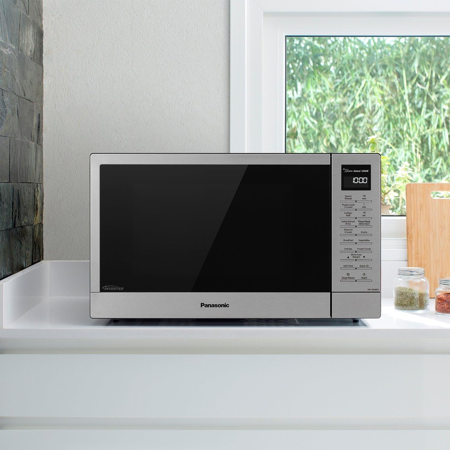 panasonic-nn-sn68ks-compact-microwave-oven-with-1200w-power-sensor-cooking-popcorn-button-quick-30sec-turbo-defrost-1-2-cu-ft-stainless-steel