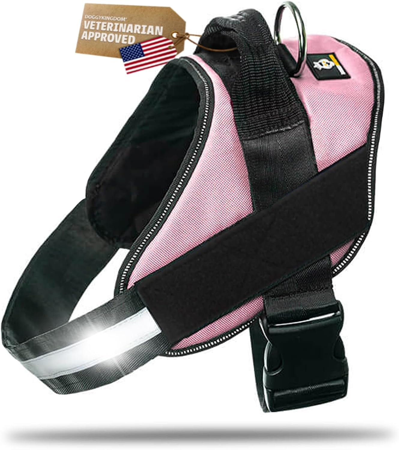 doggykingdom-no-choke-dog-harness-with-handle-and-patch-panels-adjustable-reflective-dog-vest-for-small-sized-dog-blue-s