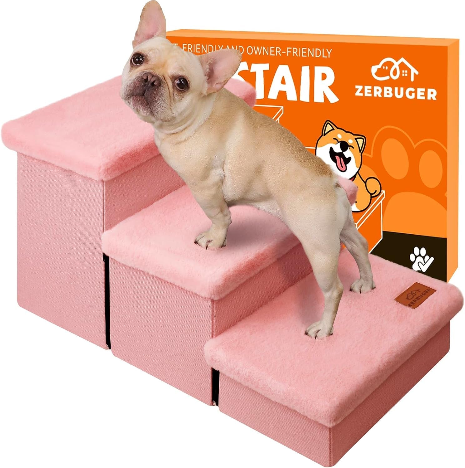 zerbuger-wider-dog-ramp-for-high-bed-with-storage-18-h-foldable-dog-stairs-for-small-medium-large-older-senior-animal-sturdy-dog-step-for-climbing-bed-or-couch-arthritis-friendly-gray-no-condo
