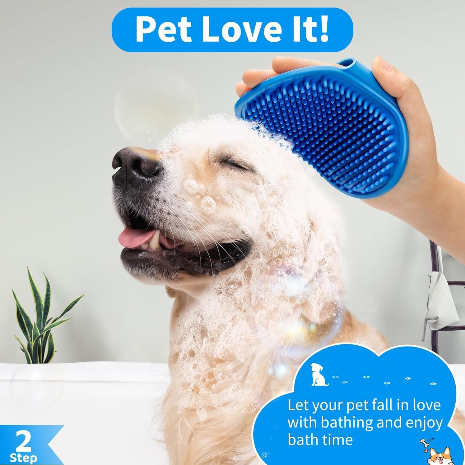 comotech-3-in-1-dog-grooming-brush-adjustable-handle-shampoo-brush-scrubber-for-short-long-haired-dogs-cats-blue-blue-white