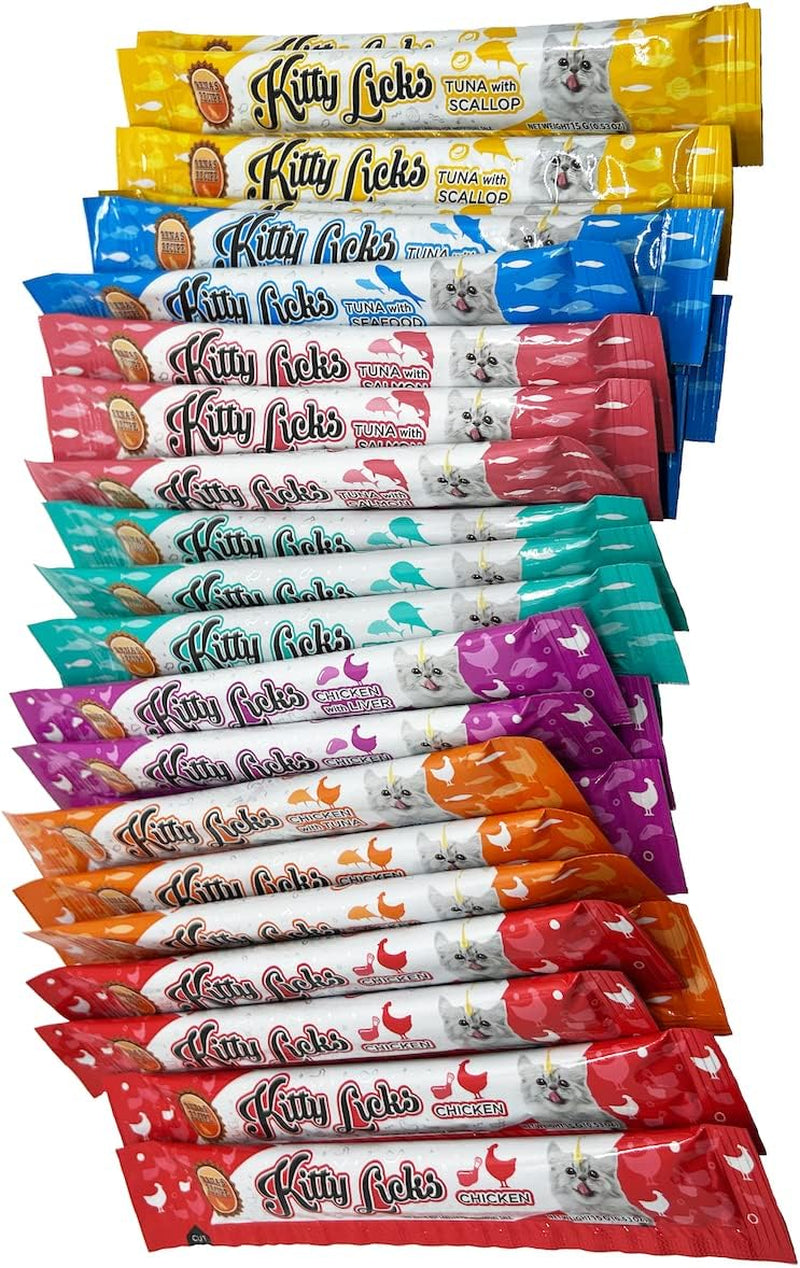renas-recipe-kitty-licks-lickable-cat-treats-variety-pack-28-tubes-creamy-puree-cat-treats-in-7-delicious-flavors-including-tuna-and-chicken