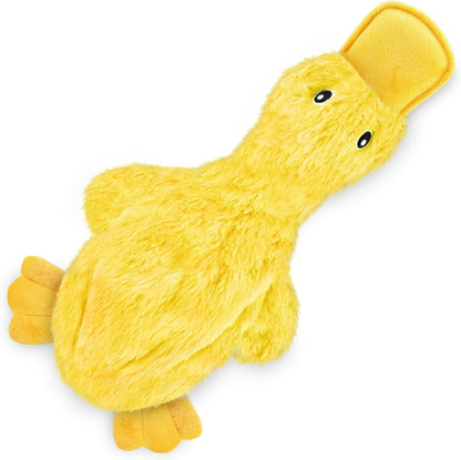 Best Pet Supplies Interactive Squeaky Dog Chew Toy, Ideal Dog Toys for Chewers, Small, Medium & Large Dogs, and Fetch Lovers - Crinkle Duck (Yellow), Large1