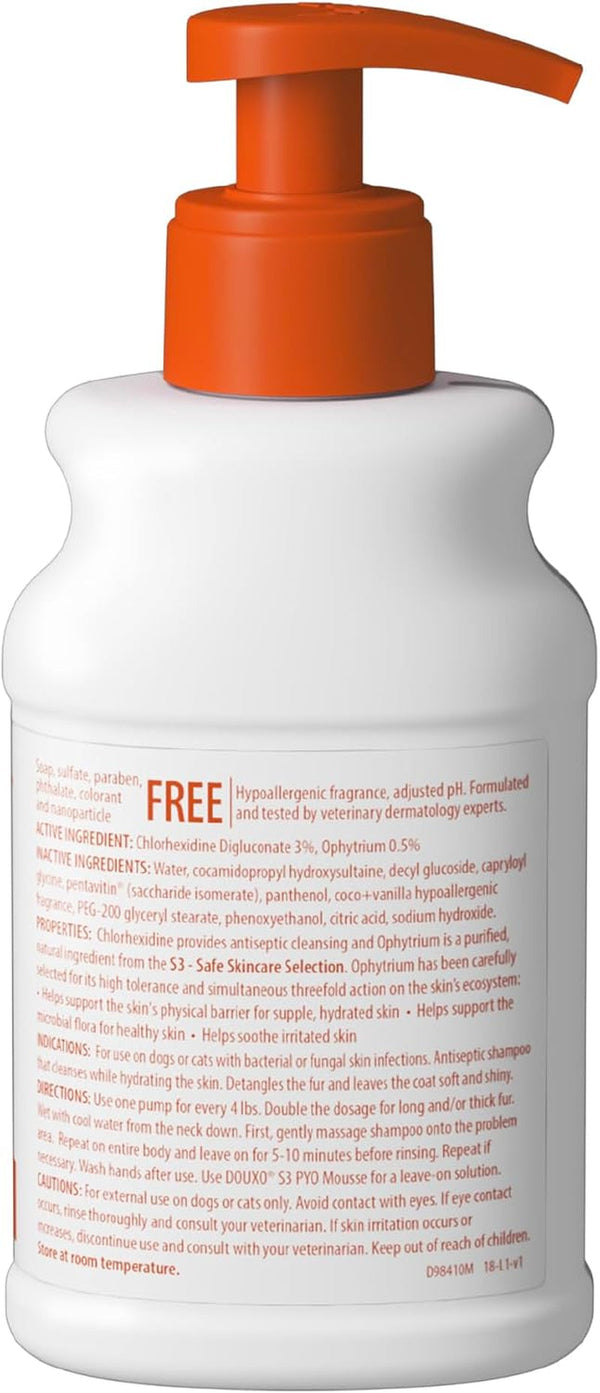 Douxo S3 PYO Medicated Dog Shampoo with 3% Chlorhexidine for Dogs – Antibacterial & Antiseptic Yeast Infection Treatment for Dogs & Cats, Clinically Proven, 6.7 Fl Oz | Antibacterial & Antiseptic Yeast Infection Treatment for Dogs & Cats, Clinically Proven, 6.7 Fl Oz9