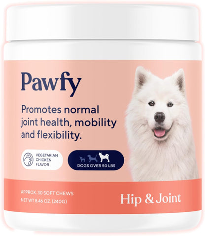 Pawfy Hip & Joint Supplement for Dogs with MSM & Vitamins | Glucosamine Chondroitin for Small, Medium & Large Breed - Supports Mobility & Bones | Glucosamine for Dogs with Omega 3-30 Chews7