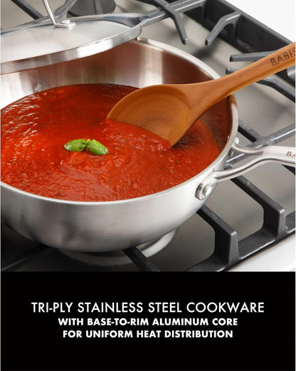 10-Piece Professional Tri-Ply Non-Toxic Pots and Pans Cookware Set – Durable, Even Heat Distribution for Cooking and Baking4