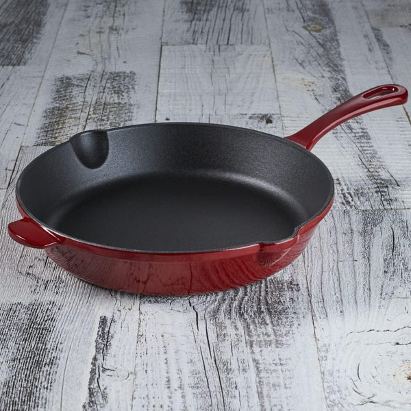 Chef'S Classic Enameled Cast Iron 10-Inch round Fry Pan, Cardinal Red5