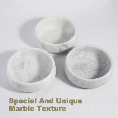 White Marble Dog Bowls, Non-Slip Dog Food Water Bowl Small, Heavy Duty Pet Bowl for Cats and Medium Dogs, Weighted African Natural Marble, Holds 4 Cups(5Lbs)2