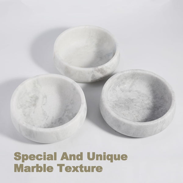 White Marble Dog Bowls, Non-Slip Dog Food Water Bowl Small, Heavy Duty Pet Bowl for Cats and Medium Dogs, Weighted African Natural Marble, Holds 4 Cups(5Lbs)2