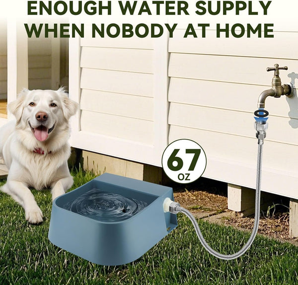 LESYPET Dog Automatic Water Dispenser with Hose, 68 Oz Outdoor Dog Drinking Water Bowl for Chicken Livestock, Auto Filling Waterer for Pets & Livestock7