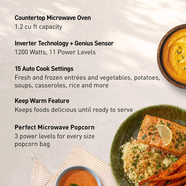Panasonic NN-SN65KW Microwave Oven with Inverter Technology, 1200W, 1.2 Cu.Ft. Small Genius Sensor One-Touch Cooking, Popcorn Button, Turbo Defrost-Nn-Sn65Kw-(White) | 1.2 Cu.Ft. Small Genius Sensor One-Touch Cooking, Inverter Technology, 1200W, Popcorn Button, Turbo Defrost8