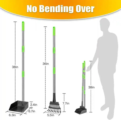 TOOGE Pooper Scooper, Dog Pooper Scooper Long Handle Stainless Metal Tray and Rake for Medium Small Dogs Heavy Duty Pet Supplies to Use for Grass, Dirt or Gravel2