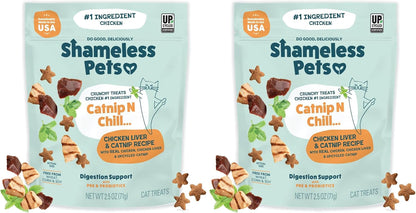 Shameless Pets Crunchy Cat Snacks & Treats – Healthy Cat Treats for Indoor Cats & Kittens with Catnip, Real Chicken & Digestive Support, Catnip N Chill (2.5 Oz)21