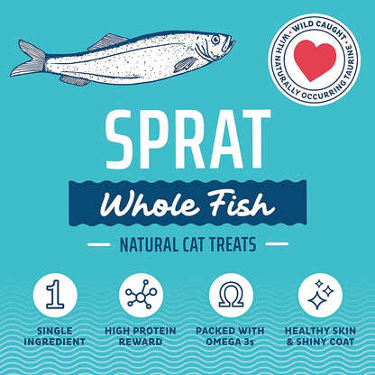 Icelandic+ Whole Sprat Cat Treats - 0.85 Oz Wild-Caught Crunchy Fish Snacks | Single Ingredient Air-Dried 2.5-3" Fish, High Protein & Omega-3 for Skin & Coat Health, No Additives or Fillers4