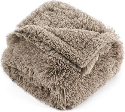 Bedsure Waterproof Dog Blanket for Small Dogs Cats Fluffy Faux Fur, 30X40 | Plush Fuzzy Reversible Pet Blankets for Couch and Dog Bed, Soft Calming Throw Cat Puppy Blanket Washable, Dog Gift, Brown9