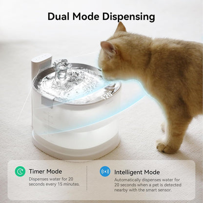 Cheerble Pumpless Cat Water Elfin Fountain, Wireless Pet Fountain Battery Operated, 2L/67Oz E1+ Automatic Water Dispenser Cats & Dogs Magdrive™ Technology Stainless Steel Tray, No Cleaning Hassle6