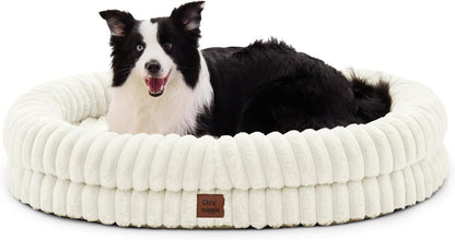 Chixnuggle Orthopedic Dog Bed, Washable Cover, Faux Fur Bolster Pet Couch | Waterproof,Egg Crate Foam,Non-Slip Bottom,For Small Medium Dogs,Dark Grey,30*24*7,Dog Sofa,Puppy Bed25