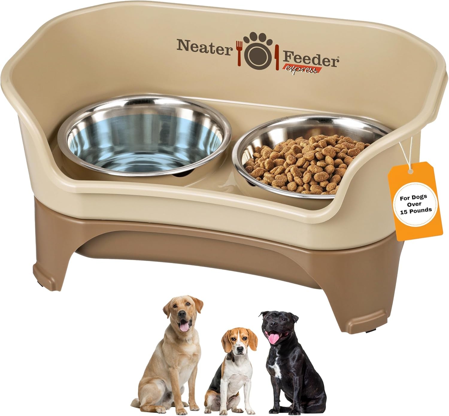 neater-feeder-express-mess-proof-dog-bowls-elevated-for-small-breeds-under-15-lb-made-in-usa-no-spill-raised-dog-food-bowl-stand-stainless-steel-food-and-water-bowl-set-feeding-station-cappuccino
