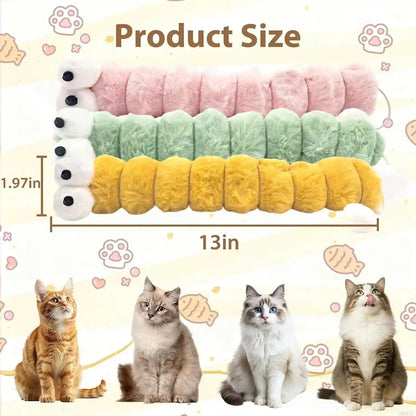 Cat Toys Pillows 3 Pack, 13” Cat Kicker Toys with Catnip Inside, Durable Interactive Cat Toys for Indoor Cats, Soft Kick Sticks for Exercise & Play2