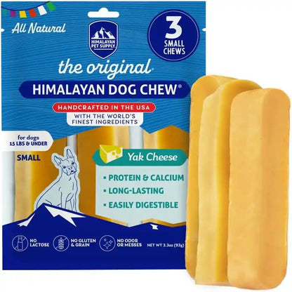 Himalayan Dog Chew, the Original Yak Cheese Dog Chews, 3 Small Yak Chews | Only Salt, Milk & Lime, Natural Long Lasting Dog Bones, Healthy Dog Treats, Lactose Free, Protein Rich, for Dogs under 15 Lbs1