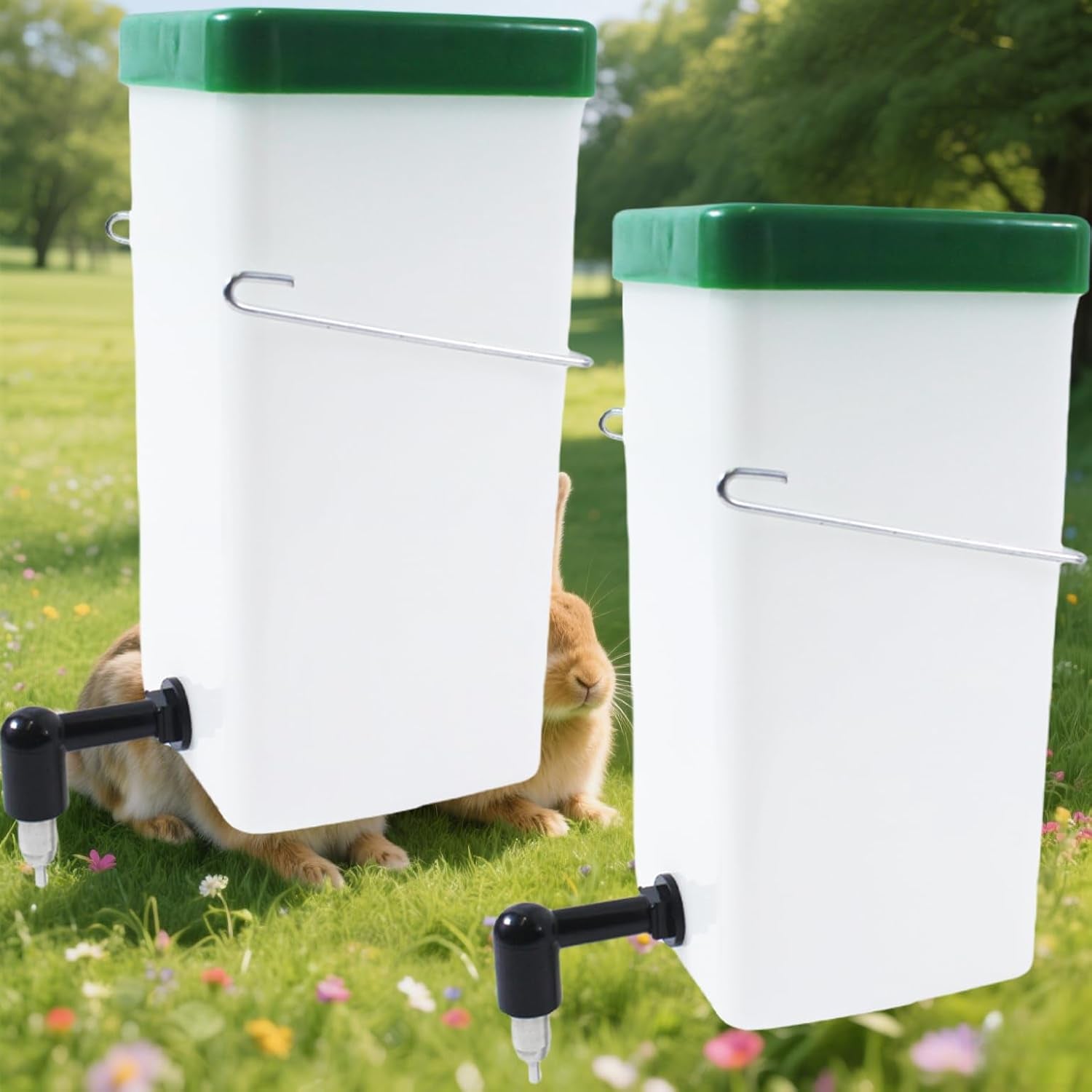 2pack-rabbit-water-bottle-for-cage-32oz-small-animal-water-dispenser-water-bottle-for-small-pet-bunny-ferret-hamster-guinea-pig-rabbit-chinchilla-mouse-rat-gerbil-clear-2-pack-32-ounce