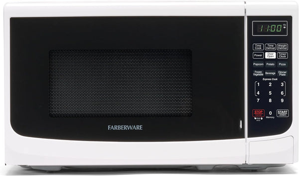 0.7 Cu. Ft. Countertop Microwave Oven – 700 Watts Power, Auto Cook Settings, Defrost, Easy Clean and Child Safety Lock - White1