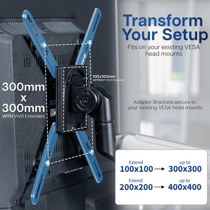 VIVO Steel VESA Extension Mount Adapter Brackets for Screens 32 to 55 Inch LCD LED TV, Conversion Plate Kit for VESA up to 400X400Mm (MOUNT-AD400B)5