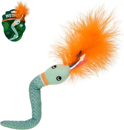 Instincts by Smartykat 2-Pack Happynip Love Mates Feather Birds Plush Cat Toys, Contains Catnip & Silvervine - Orange/Green, 2-Pack8
