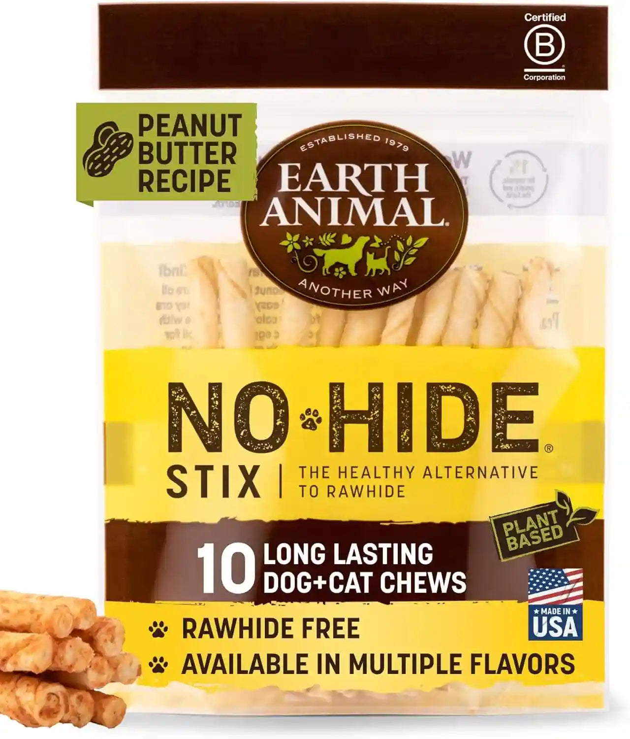 earth-animal-no-hide-stix-rawhide-free-dog-chews-sticks-10-count-chicken-small-sticks-chicken-flavored-natural-rawhide-free-long-lasting-dog-chews-treats-for-small-dogs-and-cats