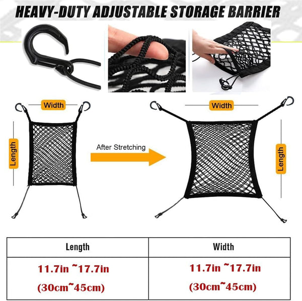 DYKESON Dog Car Net Barrier Pet Barrier with Car Mesh Organizer for Dog & Child, Safety Divider with Upgraded Storage Pouch, Easy Install for Cars & Suvs5