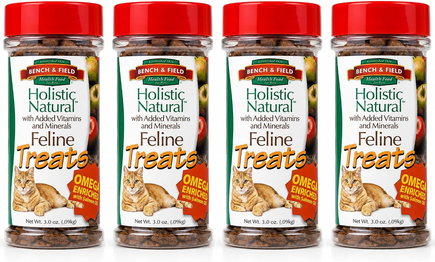 bench-field-holistic-natural-healthy-kitty-cat-treats-crunchy-fish-shaped-bites-delicious-seafood-flavored-snack-3-ounce-pack-of-3-bottles