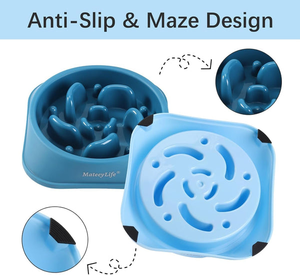 Mateeylife 2-Pack Slow Feeder Dog Bowls, 2 Cups, Dog Puzzle Feeder Bowl | Food-Contact Safe, Dishwasher Safe, Non-Slip Base, Maze Design, for Fast Eaters, for Dogs and Cats, Daily Mealtimes4