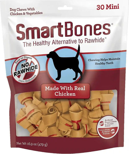 Smartbones Mini Bones with Real Peanut Butter 56 Count, Rawhide-Free Chews for Dogs25
