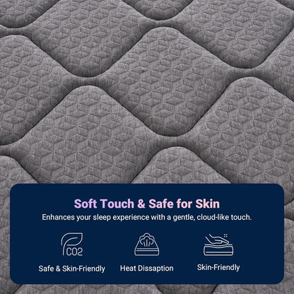 10 Inch Twin Size Mattress, Medium Firm Hybrid Mattress in a Box | Smarts Coil Pocket Spring, Gel Memory Foam for Cool Night Sleep, Motion Isolation, Pressure Relief, Certipur-Us Certified6