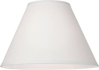 Antique Large White Linen Lamp Shades 6.5X15X10.75 (Spider) Set of 2 | 6.5" Top X 15" Bottom X 10.75" High Replacement for Table Lamps Empire Shade Pre-Assembled Harp + Finial3