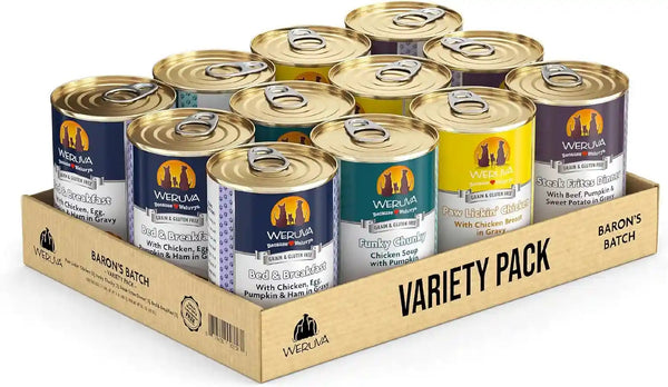 Weruva Classic Dog Food, Variety Pack, Baron'S Batch, Wet Dog Food, 14Oz Cans (Pack of 12)1