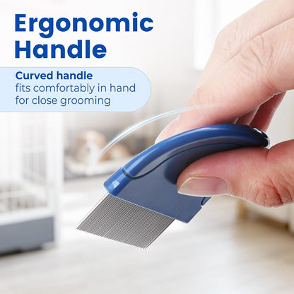 Prime Pets Flea Comb for Dogs and Cats, Stainless Steel Pet Grooming Comb for Flea Checks, Dander, Loose Hair and Tear Stain Debris4